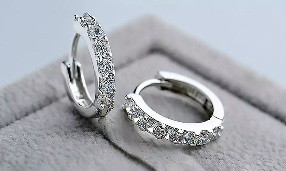 1 ou 2 paires de boucles d'oreilles Feuer de la marque Van Amstel en argent 925 et cristaux - Primary Image
