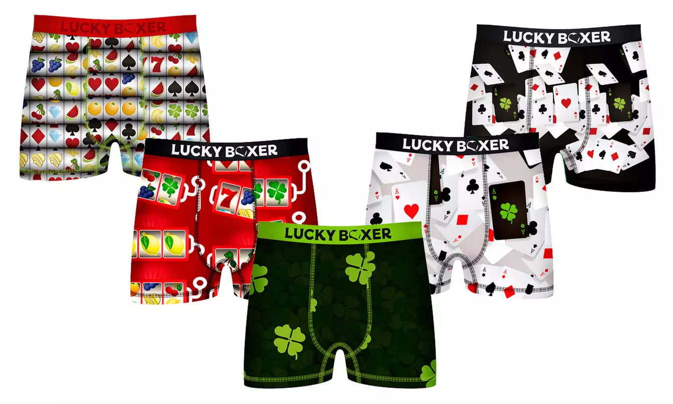 Lot de 5 boxers pour hommes de la marque Lucky Boxer, tailles au choix - Image 4