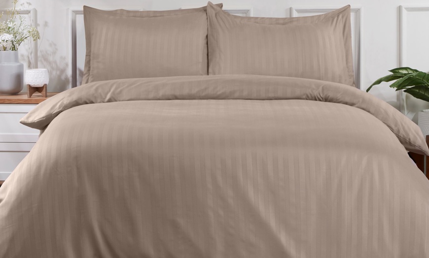 Image 7: Hotel Stripe Soft Touch Duvet Set
