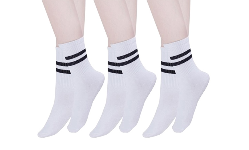 Image 10: Three Packs of Slip-Resistant Workout Socks