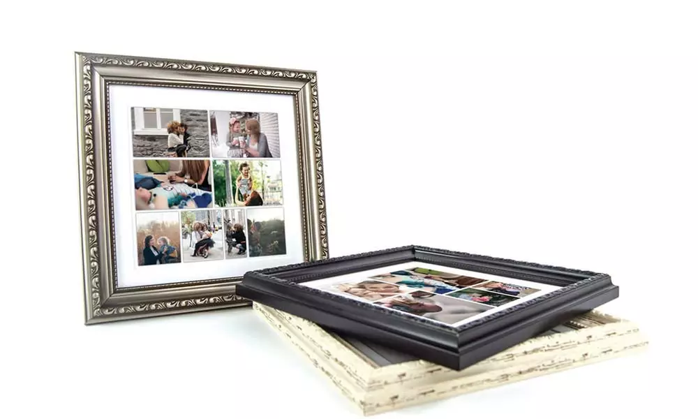 One, Two, or Three 10"x10" or 15"x15" Personalized Framed Collage Prints from MeZoo (Up to 91% Off) - Second Medium