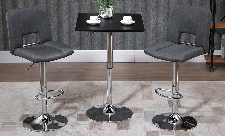 Image 3: HomCom Adjustable Bar Table