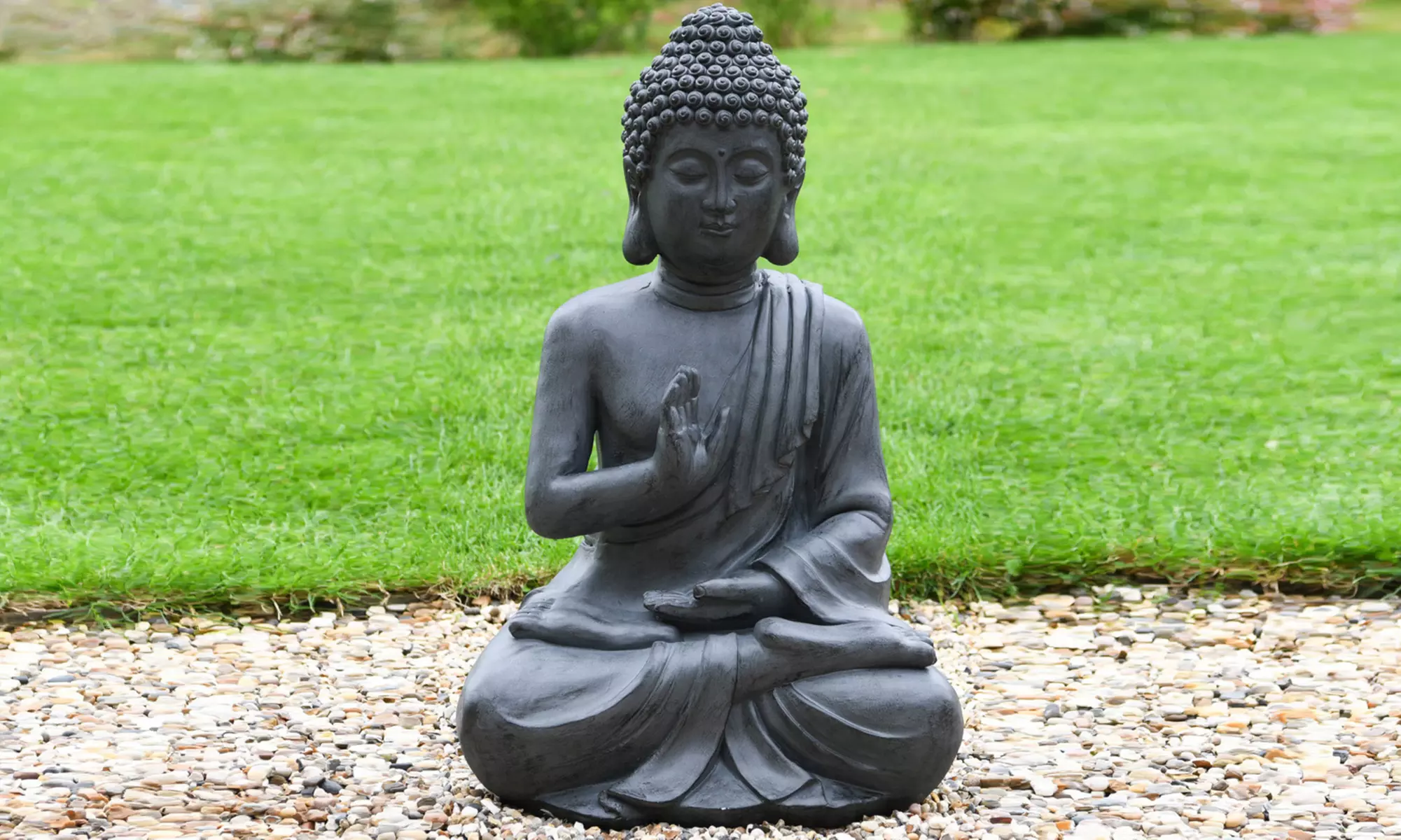 Large Stone Effect Buddha Garden Ornament