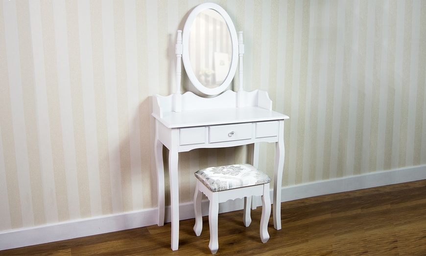 Image 4: Dressing Table with Stool Set