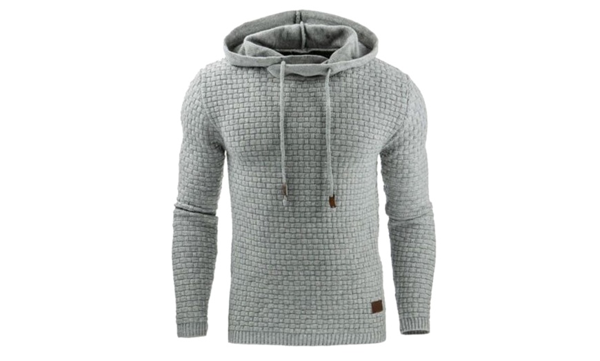 Image 3: Men's Slim-Fit Textured Hoodie