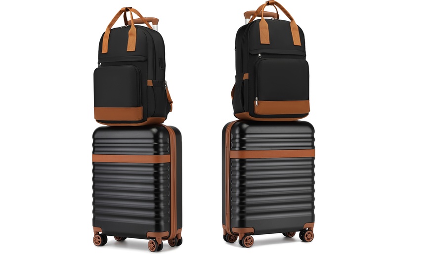 Image 9: 20 Inch Hard Shell ABS+PC Cabin Suitcase Set