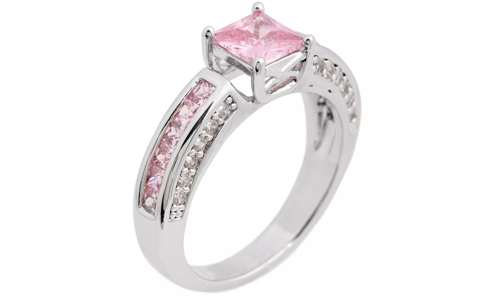 Anello Destiny in ottone placcato oro con pietre zaffiri sintetici