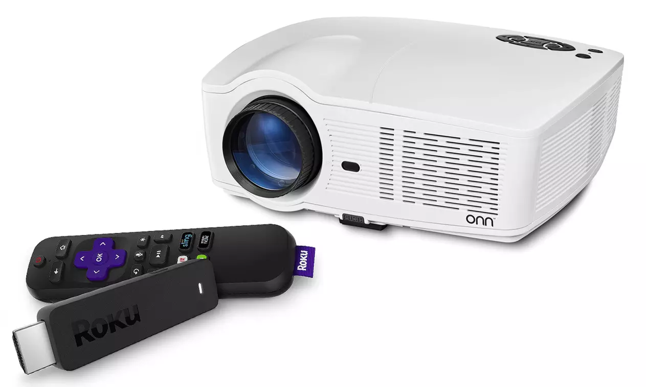 Onn 720p Portable Projector with Roku Streaming Stick (Manufacturer Refurbished) - Primary Image
