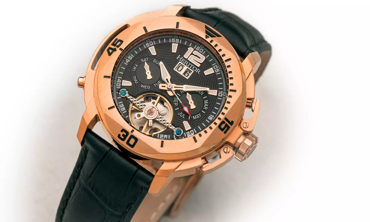 Heritor Automatic Lennon Multi-Function Semi-Skeleton Watch - Primary Image
