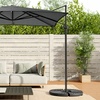 Image 1: Large Square Canopy Rotating Outdoor Cantilever Parasol