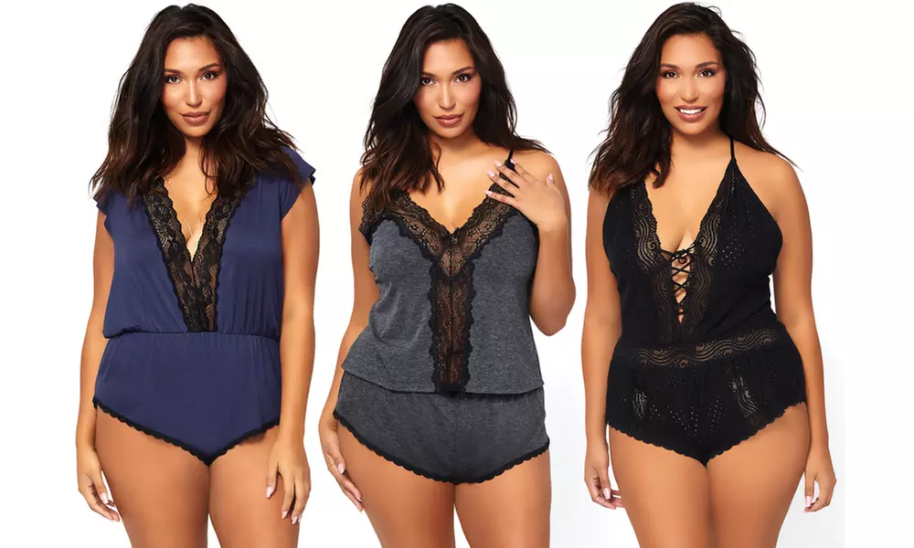 Leg Avenue Women's Plus-Size Brushed Jersey Romper. Multiple Styles Available. - Primary Image