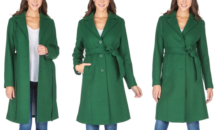 plus size green wool coat