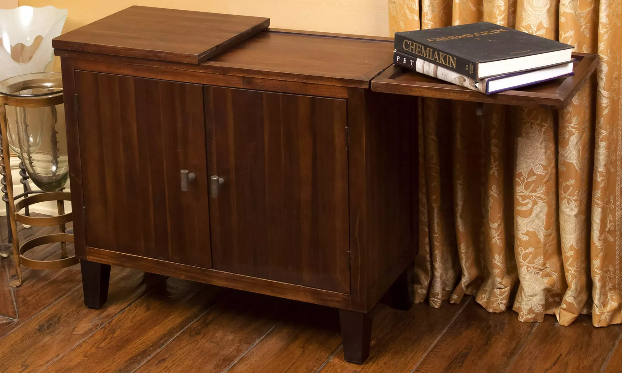 Gwendolyn Acacia Storage Chest with Drop-Leaf Top - Primary Image