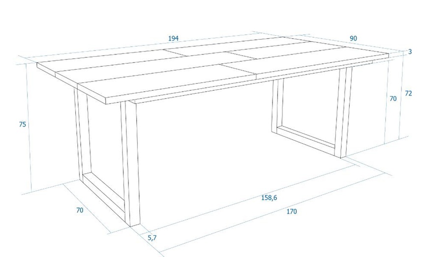 Image 77: Table à manger Skraut Home de 167 x 90 cm