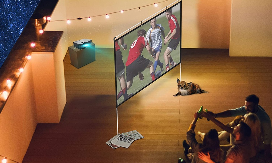 Image 6: HomCom Projector Screen and Stand