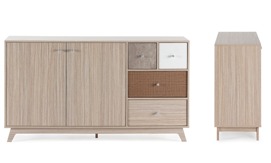 Image 5: Mobile da soggiorno Maia con 2 ante e 4 cassetti