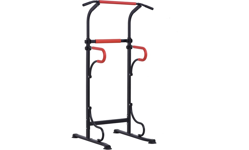 Image 2: HomCom Pull-Up Station with Dip Station and Push-up Stand