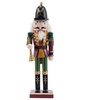 Image 4: Living And Home Wooden Nutcracker Soldier Figurine Christmas Ornament
