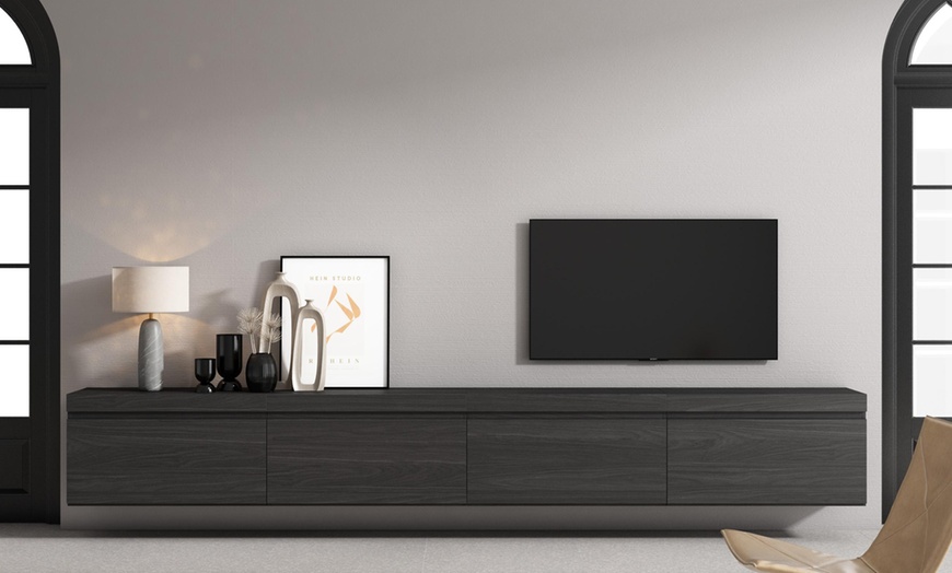 Image 25: Mueble TV '' Cozy'' con Chimenea Eléctrica XXL opcional y almacenaje