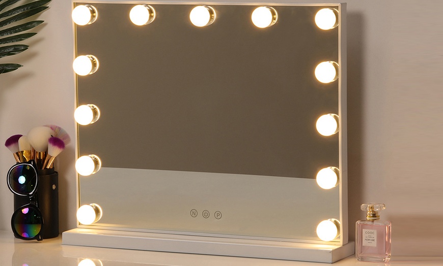 Image 1: Makeup Vanity Mirror with LED Lights