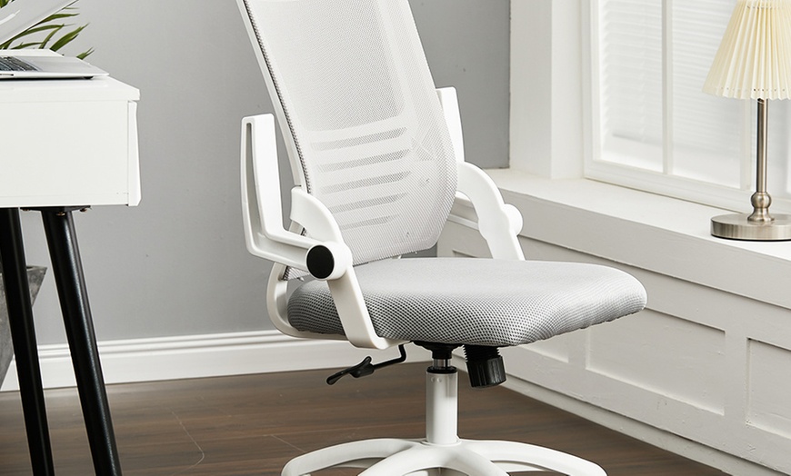 Image 2: Office Desk Mesh Swivel Chair Computer Ergonomic Chair