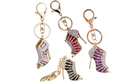 Fino a 4 portachiavi a forma di scarpa con strass disponibili in 4 colori