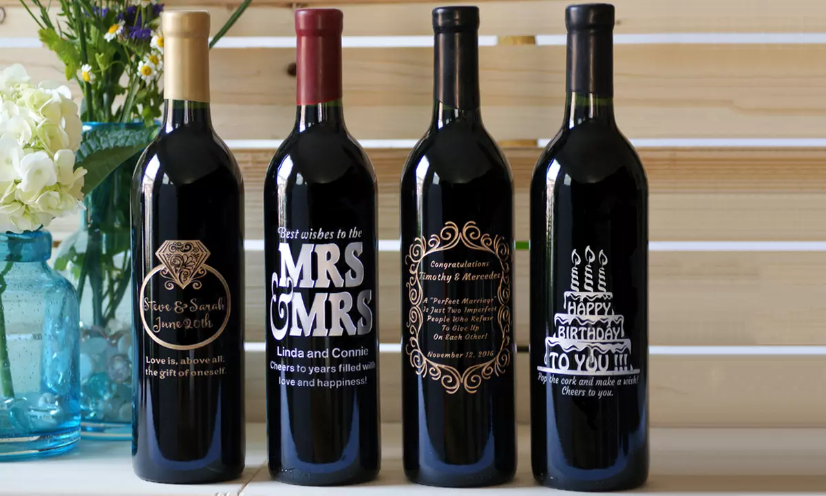 Personalized Etchings on California Wine from WineGreeting.com (Up to 59% Off) - Primary Image