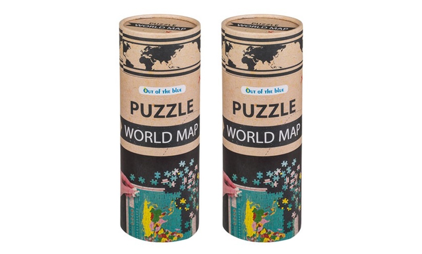 Image 2: One or Two 300-Piece World Map Puzzle with Gift Tube