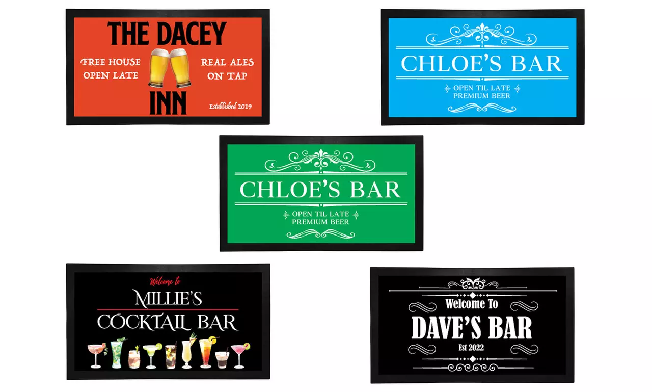 Personalised Bar Mat from DecoMatters