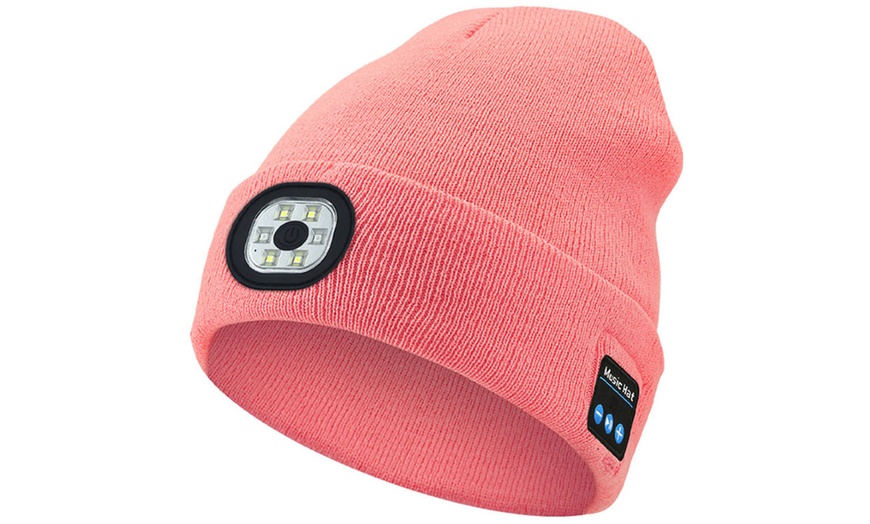 Image 3: Unisex Wireless Bluetooth Hat with LED Lights