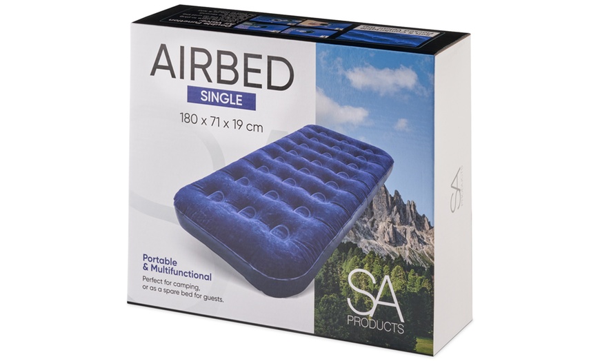 Image 16: Single or Double Flocked Airbed with Optional Electric Air Pump