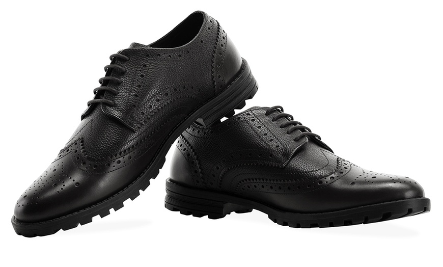 Image 24: Men's Leather Derby Brogues