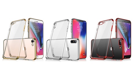 Custodia in TPU e 2 protezioni schermo per iPhone, disponibili in vari modelli e colori