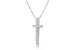 1/4 or 1/2 CTTW Diamond Cross Pendant in Sterling Silver by DeCara - Second Medium