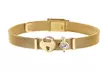 Italian Stainless Steel Layered Crystal Mesh Heart Lock Charm Bracelet by Barzel - Second Medium