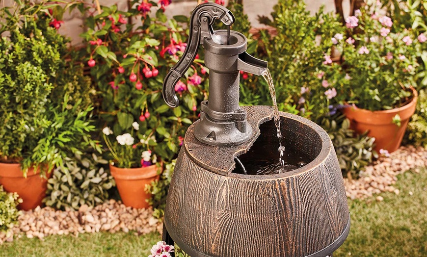 Image 2: Barrel Water Fountain Planter
