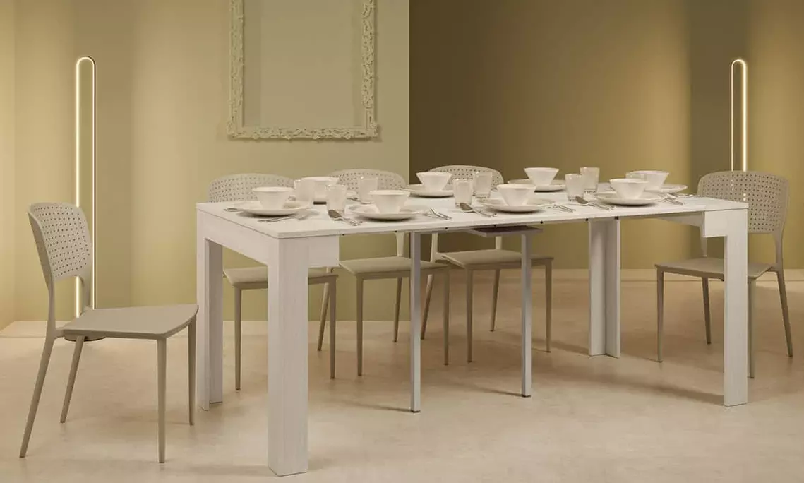 Mesa consola extensible Bora con 3 o 5 extensiones