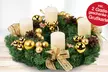 Frischer Adventskranz mit Lindt Schokolade, Perlwein & Grußkarte vom Blumenhaus Ehrend (bis zu 32% sparen*) - Second Medium