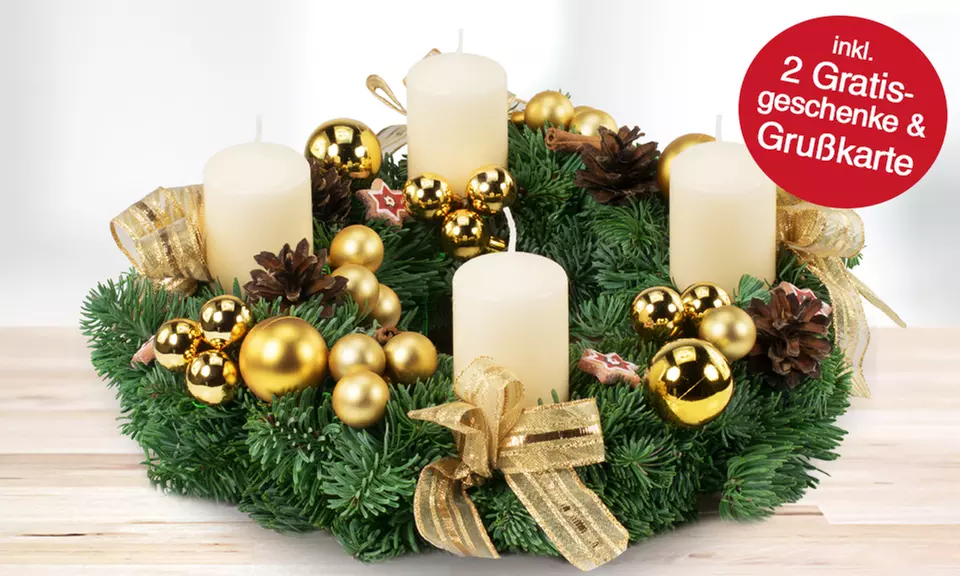 Adventskranz mit Schokolade & Perlwein