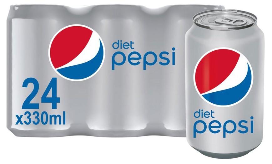 Image 1: 24 Diet Pepsi Cans 330 ml