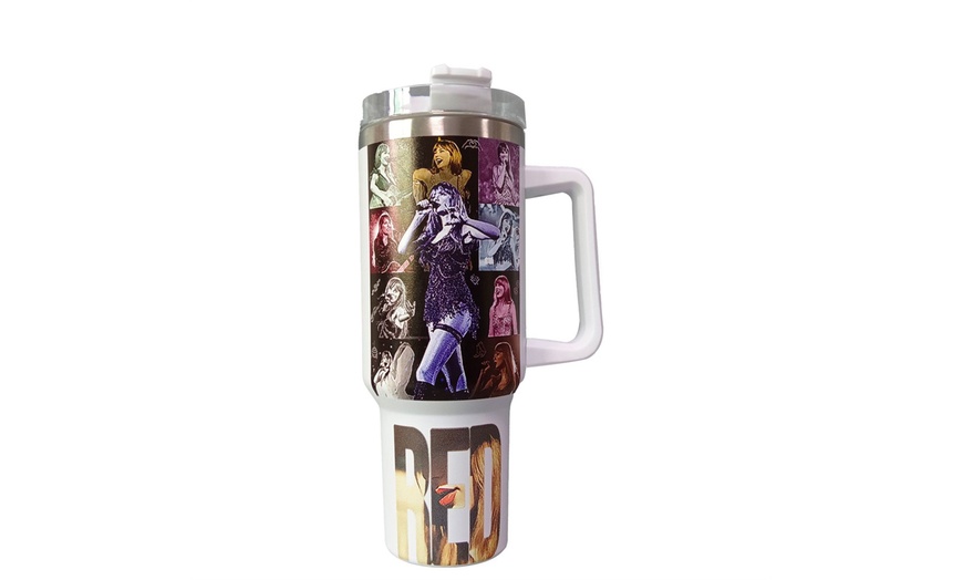 Image 4: Taylor Swift Themed 40oz Stainless Steel Travel Mug