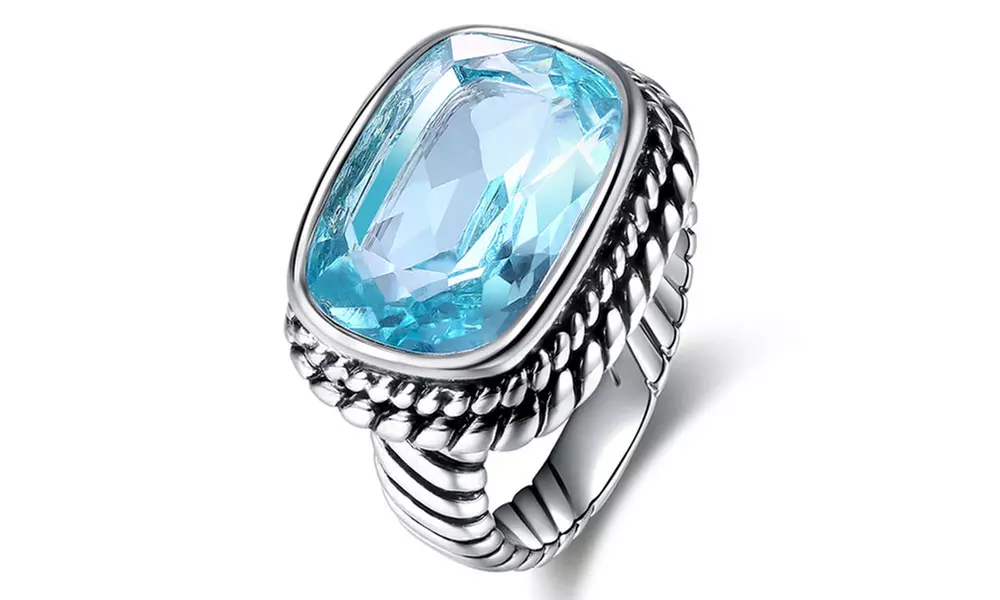 Lab-Created Sky Blue Topaz Ring by Gembassy - Primary Image
