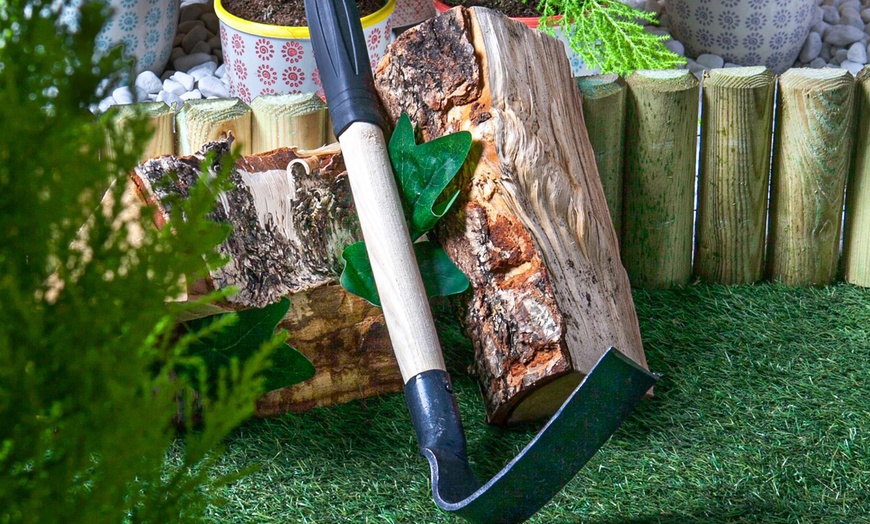 Image 1: Harbour Housewares Garden Digging Hoe with Rubber Grip Handle