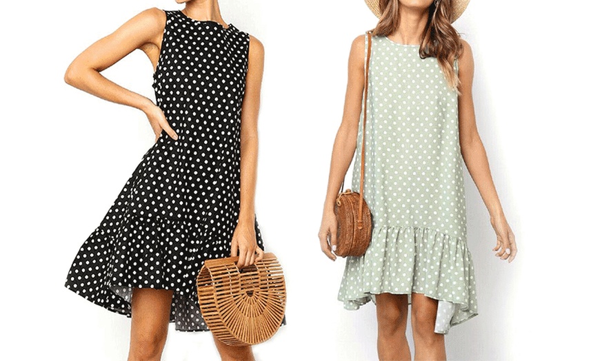 Image 9: Ruffle Polka Dot Dress