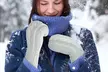 Women's Cozy Winter Knit Mitten Gloves With Fleece Lining - Second Medium