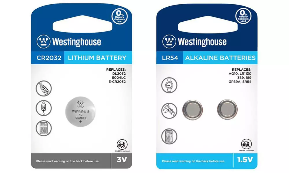 Westinghouse CR2032, AG4 or AG10 Button Cell Batteries - Primary Image