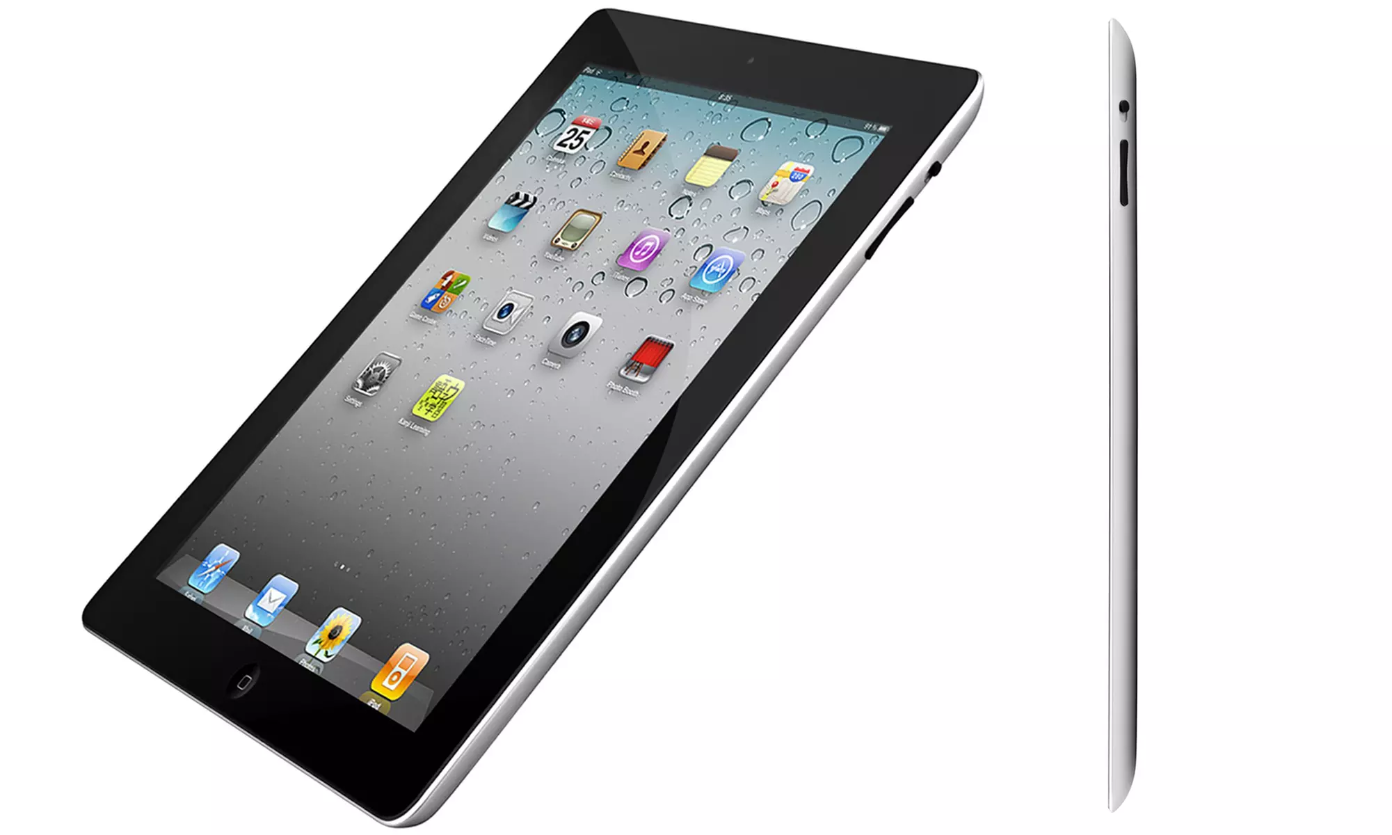 Apple iPad 2 16GB or 32GB 9.7" WiFi Tablet with Generic Charging Cable and Power Adapter (Scratch & Dent) - Second Medium