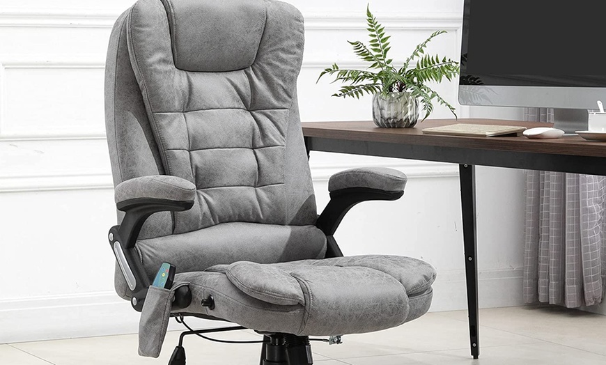 Image 6: Vinsetto 130° Recliner Massage Office Chair