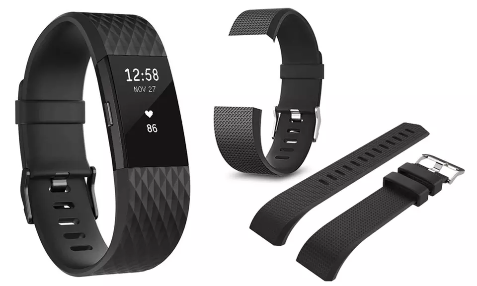 Fitbit Charge 2 Special Edition Large Gunmetal Activity Tracker - Primary Image