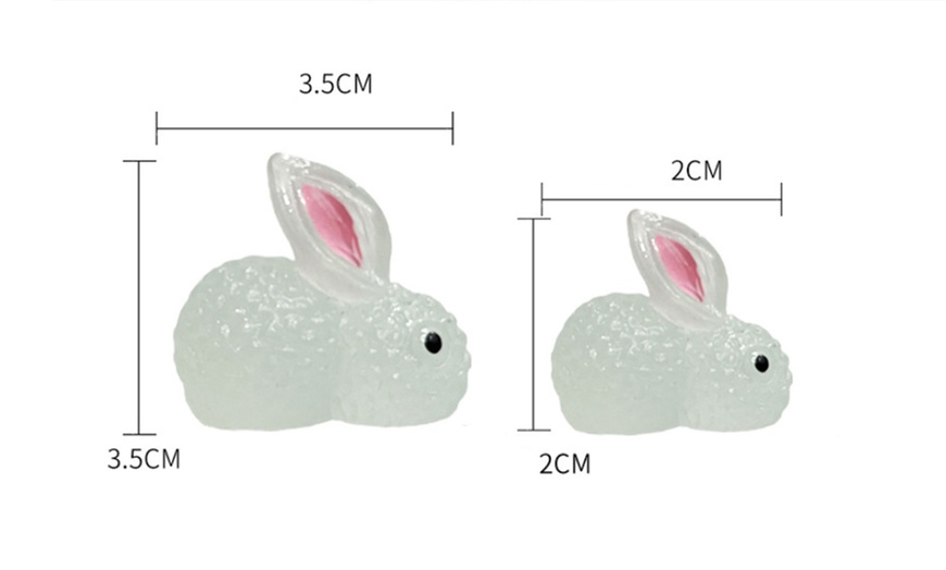 Image 5: 6- or 12-Piece Glow in the Dark Rabbit Garden Decorations